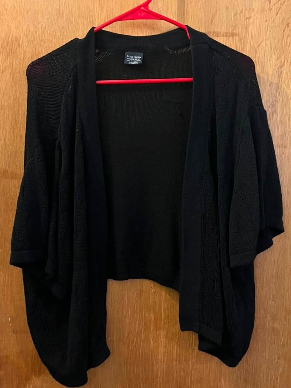 Size 4X(26/28W) - Faded Glory - Black Short Sleeve Sweater Shrug